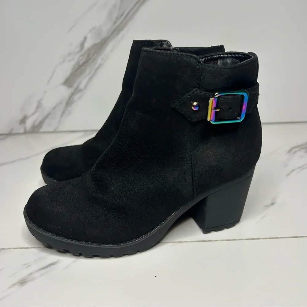 Sugar Black Boots with Colorful Buckle Size 13